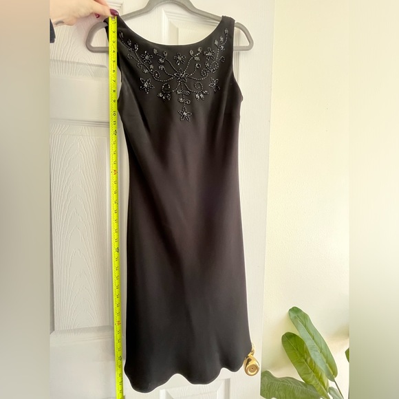 S.L. Fashions Dress Black 100% Polyester Pullover Beaded sleeveless Formal Y2K - Picture 6 of 8